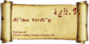Édes Virág névjegykártya